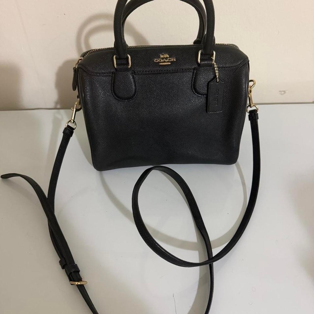 Coach Mini Rowan Black Leather Crossbody Bag F32202 Women